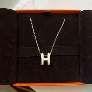Authentic Brand New Hermes Hpop Necklance White